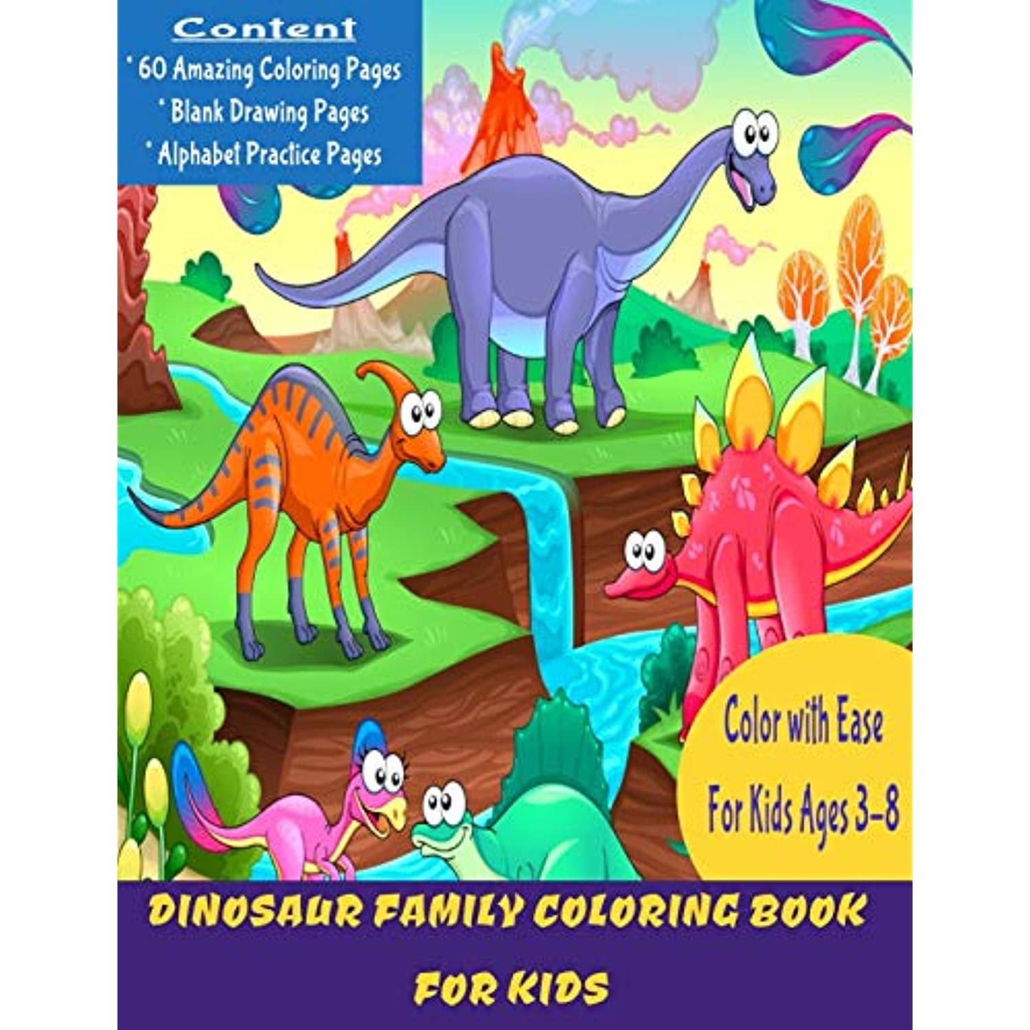 Children’s Dinosaur Colouring Set Stickers Pencil Crayons Reusable Stickers 