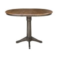 thumbnail image 4 of 36" Round Wood Extension Counterheight Table and 2 Stools in Hickory/Washed Coal, 4 of 8