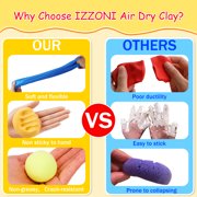 IZZONI Air Dry Clay Kit 24 Colors with Tools, DIY Magic Modeling Clay for Crafts, Soft and Non-Sticky, Birthday Christmas