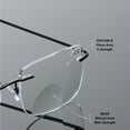 thumbnail image 3 of 3 Pairs of Frameless BIFOCAL Black Reading Glasses 3.00 for Men and Women, Rectangle Presbyopic glasses, Rimless Blue Light Blocking Readers +3.00, 3 of 6