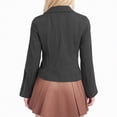thumbnail image 4 of Towmus Women's Striped Button Down Shirts Flare Sleeve Slim Fit Blouses V Neck Collared Y2k Crop Tops Streetwear, 4 of 6