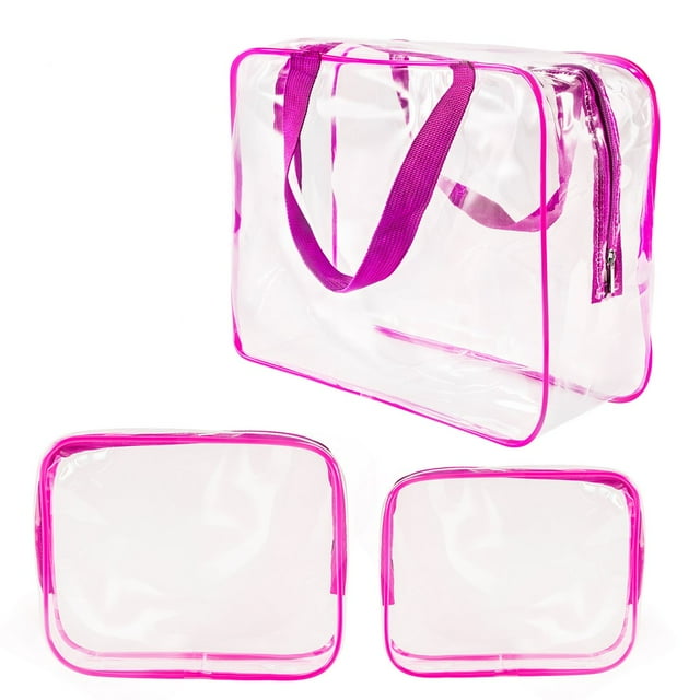 Set de 3 bolsas de aseo de viaje ROYBENS de PVC transparente