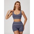 thumbnail image 5 of IDOPIP Womens Workout Sets Color Block Compression Sports Bra Matching High Waist Tummy Control Butt-Lifting Shorts 2 Piece Gym Yoga Pilates Running Outfits, 5 of 8