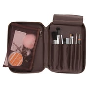 Goodhope Deluxe Croc Leather Cosmetic Toiletry Case Brown