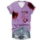 thumbnail image 1 of Tops Cortos para las Mujeres, Halloween Impreso V-Cuello Camiseta de Manga Corta, Tela de Imitación de Moda Casual, 1 of 3