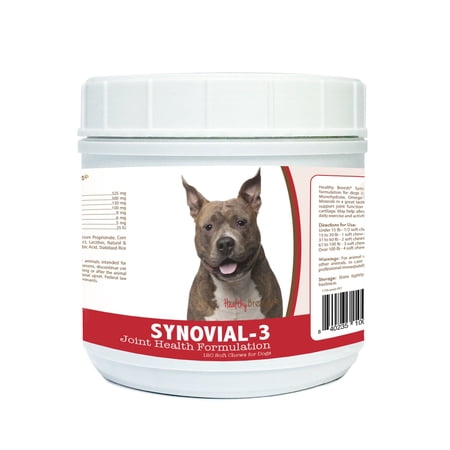 Healthy Breeds Synovial-3 Dog Hip and Joint Supplement for American Staffordshire Terrier, Glucosamine Omega 3 Vitamin C & E Support, 120 Soft Chew Treats
