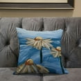 thumbnail image 5 of Hawaii Floral Oil Duo Throw Pillow in White Green 16x16, 5 of 5