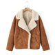 thumbnail image 1 of Chaqueta de piel de gamuza gruesa para mujer, abrigo corto de piel sintética empalmada, ropa de calle suave, prendas de vestir exteriores sueltas, invierno, nuevo, 1 of 5