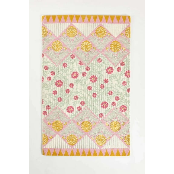 Alef Home Bohemian Floral Tufted Multicolor Area Rug, 9' x 12'