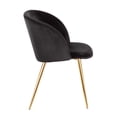 thumbnail image 3 of Fran Contemporary Chair in Gold Metal and Black Velvet by LumiSource - Set of 2, 3 of 8