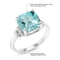 thumbnail image 5 of Gem Stone King 925 Sterling Silver Sky Blue Topaz Ring for Women (4.94 Cttw, Cushion Checkerboard 10MM, Gemstone Birthstone, Available in Size 5, 6, 7, 8, 9), 5 of 5