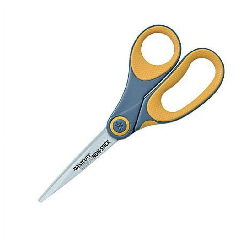 Westcott® Straight Carbo Titanium Scissors, 8 L, Pointed Tip, Gray