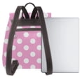 thumbnail image 3 of Fotbe Pink And White Polka Dot Mochila Bolso con Estampado para Mujer, Mochila Antirrobo de Nylon Impermeable, Bolsa Ligera de Hombro, 3 of 4