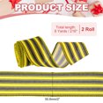 thumbnail image 3 of 12 Yards x 2" Striped Ribbon Yellow and Black Wired Ribbon Linen Gift Wrapping Ribbon for Christmas Craft Birthday Wedding Festival Wreath, 3 of 7