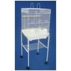 5924 3/8" Bar Spacing Flat Top Small Bird Cage - 18"x18" In White
