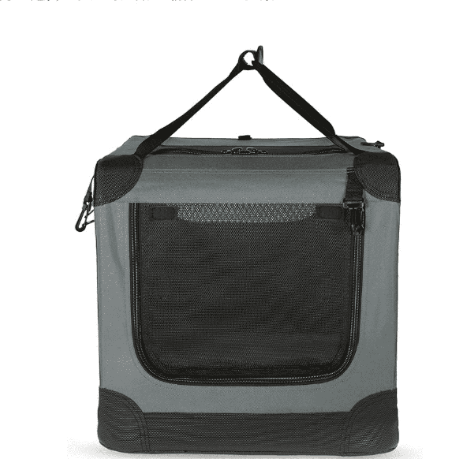 4-Doors Portable Soft-Side Folding Travel Crate Kennel for cat, Dog, an Other Small Animals, Grey, M 30" x 21" x 21"