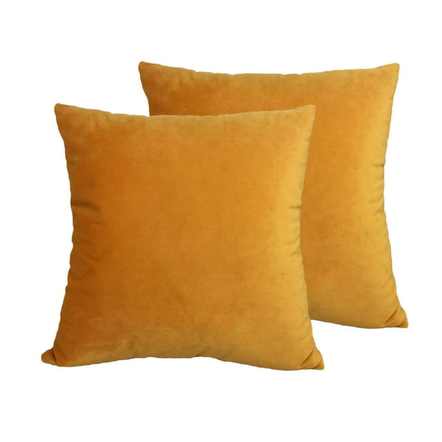 2pcs Soft Throw Pillow Covers, Decorative Pillowcase Cushion Covers Yellow