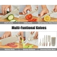 thumbnail image 4 of Juego de cuchillos Wiztoynia de cocina caqui de 6 piezas con bloque de cuchillos, 4 of 8