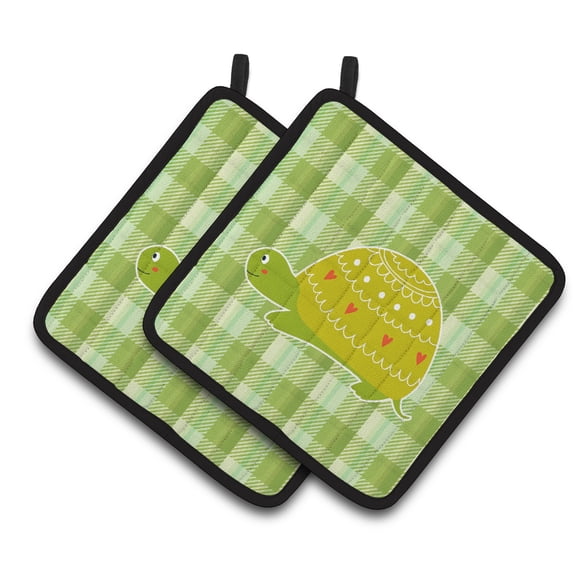 Caroline's Treasures Turtle on the Move Pair of Pot Holders