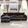 thumbnail image 6 of Ucloveria 116.5" L-Shaped Modular Sectional Couch With Ottoman, Cup Holders & Charging Ports - Chenille Cloud Couch, 4-Seat Deep Seat Sofa For Living Room, Apartment,Black, 6 of 8