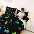 thumbnail image 3 of Erosebridal Cute Cartoon Dino Bed Sheets,Wild Animal Dinosaur King Sheets For Boys Teens,Black Blue Orange 4 Pieces, 3 of 6