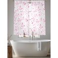 thumbnail image 6 of Pink Leaf Semi Sheer Curtains 72 Inch Length 2 Panels Set, Modern Botanical Foliage Plant Country Flower Sheer Kitchen Curtain Privacy Voile Window Curtain for Living Room Bedroom Rod Pocket Drapes, 6 of 7