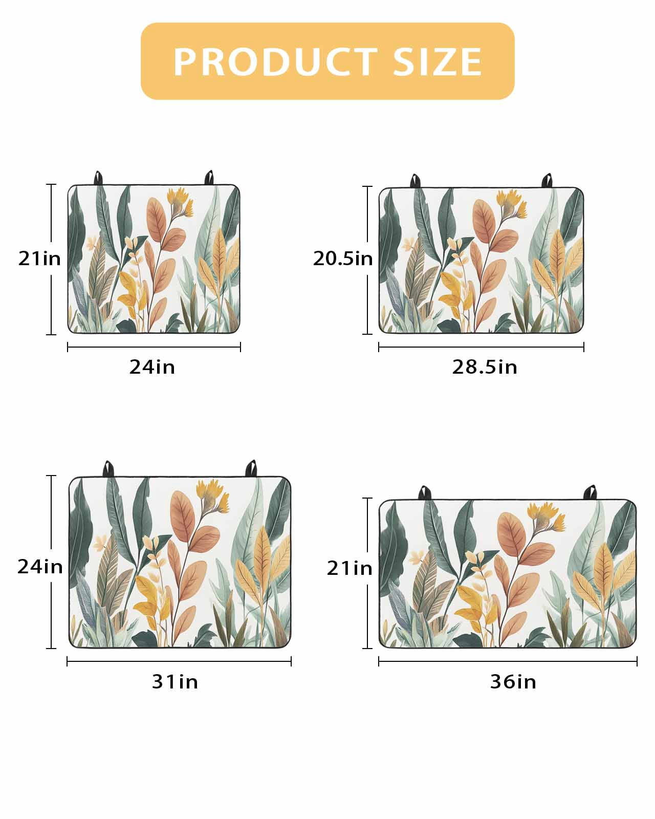 nqOlkjepod Large Induction Cooktop Protector Mat 24"x21", Watercolor Floral Leaves Stove Top Covers for Electric Stove, Summer Tropical Botanical Stove Burner Cover Mats, Glass Top Stove Cover