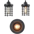 thumbnail image 4 of 3 Pack Pendant Light Fixture Mini Rustic Metal Cage Hanging Lighting (Bronze, 3Pack), 4 of 7
