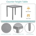 thumbnail image 6 of PORKISS 5 Piece Dining Table Set, Wood Counter Height Kitchen Table Set, Dining Room Set with Upholstered Chairs Ladder Backrest, Gray, 6 of 11
