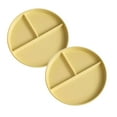 thumbnail image 1 of Oleegame Ensemble de Couverts en Acier Inoxydable 2 Pcs Assiettes de Blé pour Adultes Ensemble de Vaisselle Réutilisable Assiette Divisée pour Enfants Plateau Déjeuner en Plastique Bariatrique Micro-Ondes et Lave-Vaisselle Jaune, 1 of 6