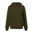 thumbnail image 5 of Tiweut Casual Tops Women Hoodies Hoodie Basic Pullover Sweatshirt Soft Comfortable Long Sleeve Hoodie All Season Blouse for Ladies Army Green,XXL, 5 of 6