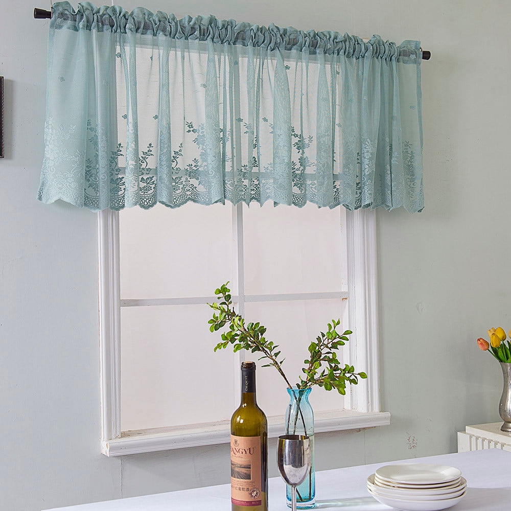 Waffle Woven Textured Valance for Bathroom Water Repellent Window Covering 1 Pic 