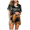 thumbnail image 5 of YDFCWXW 2 Piece Sets for Women Lounge Wear Matching Two Piece Pajama Halloween Printed Shirts And Shorts Outfit 2025 Orange, XL, 5 of 7