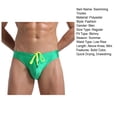thumbnail image 7 of zeranth Low Rise High Elasticity Swimming Trunks Men Solid Color Drawstring Surf Briefs Beachwear, 7 of 7