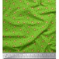 thumbnail image 1 of Soimoi Green Cotton Voile Fabric Reindeer Face & Baubles Christmas Printed Fabric 1 Yard 42 Inch Wide, 1 of 3