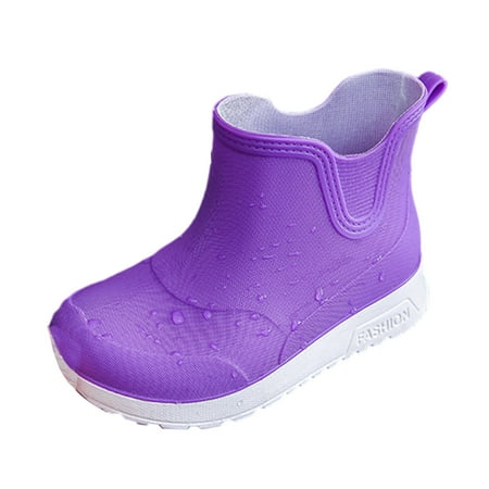 Meresysid Toddler Kids Boys Shoes Rain Boots Water Boots Children Unisex Rain Shoes Soft Rubber Boots Non Slip Purple