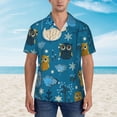 thumbnail image 4 of Bixox Men's Hawaiian Shirts Men's Cute Colorful Owls And Trees Print Short-Sleeve Shirt-3X-Large, 4 of 8