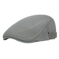 thumbnail image 2 of Men's Mesh Flat Cap Breathable Summer Newsboy Hat Beret Cabbie Ivy Hat Gatsby Newsboy Hat for Driving Hunting, 2 of 6