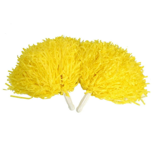 Pom-pom girls, pompons, escouade, cheerleading, sport, fête, danse, accessoires utiles (jaune)