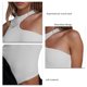 thumbnail image 5 of Body sin mangas Cuello redondo asimétrico Slim Fit Cut Out Body Top de punto para citas, 5 of 6
