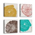 thumbnail image 1 of Set of 4 - Tree Rings I - Contemporary Fine Art Giclee on Canvas Gallery Wrap - wall décor - Art painting - 24 x 24 Inch - Ready to Hang, 1 of 2