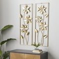 thumbnail image 2 of DecMode Gold Metal Floral Wall Decor with Gold Frame (2 Count), 2 of 10