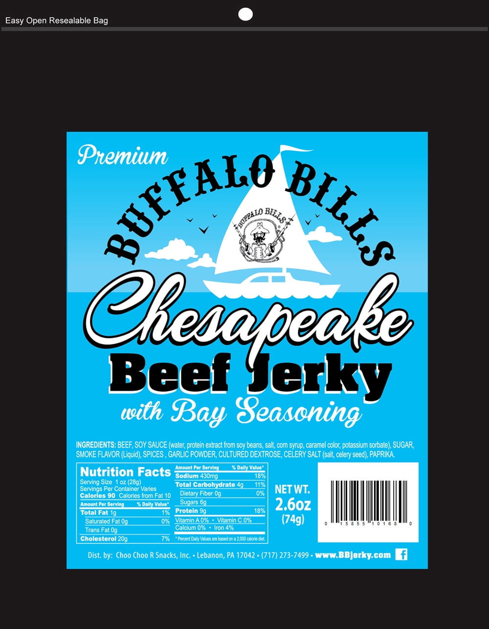 Buffalo Bills 2.6oz Premium Chesapeake Beef Jerky Packs (six 2.6oz beef jerky packs)