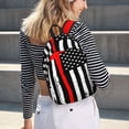 thumbnail image 2 of Easygd Firefighters USA Flag Canvas Backpack: Stylish, Lightweight, and Versatile with Large Capacity and Adjustable Straps –, 2 of 7