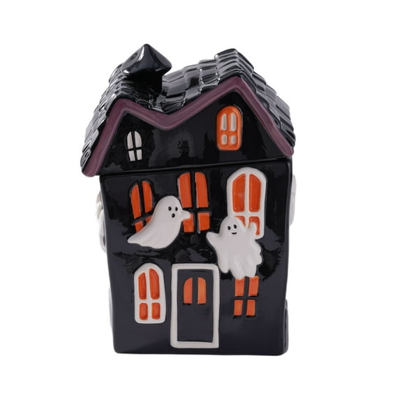 Way to Celebrate Halloween Ceramic Haunted House Treat Jar, Food Storage