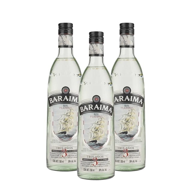 PACK DE 3 RON BARAIMA PLATINO 750ML