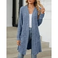 thumbnail image 4 of Coglid Long Open Front Knitted Cardigans for Womens Solid Color Ribbed Cardigans Textured Pattern Casual Fall Cardigans for Womens, 4 of 8