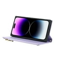 thumbnail image 3 of ELEHOLD for iPhone 13 Pro Wallet Case,Card Slot Zipper Purse Adjustable Crossbody Strap Stand Function PU Leather Shockproof Wallet Case, purple, 3 of 6