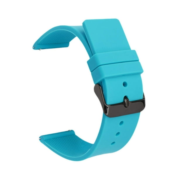 Correa de silicona Correa de reloj de pulsera con hebilla de metal de liberación rápida Hebilla Azul Negro