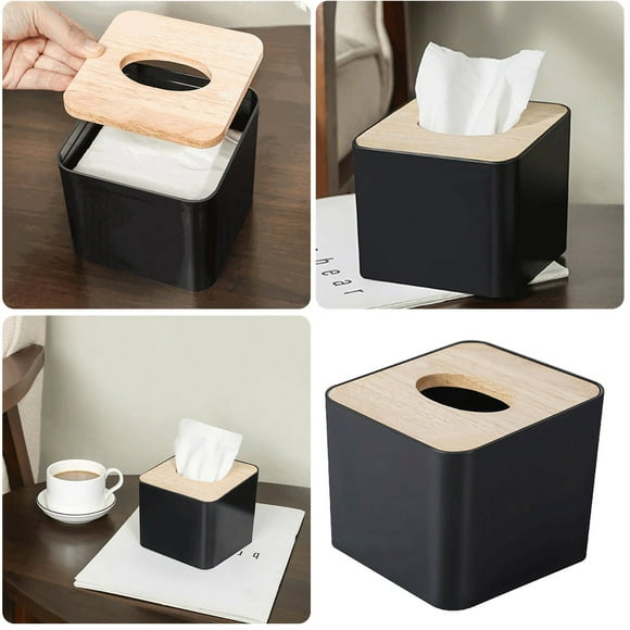 asddcavvf European Style Thickened Paper Towel Napkin With Lid Paper Wooden Storage Hotel Paper Produce Storage Containers for Refrigerator